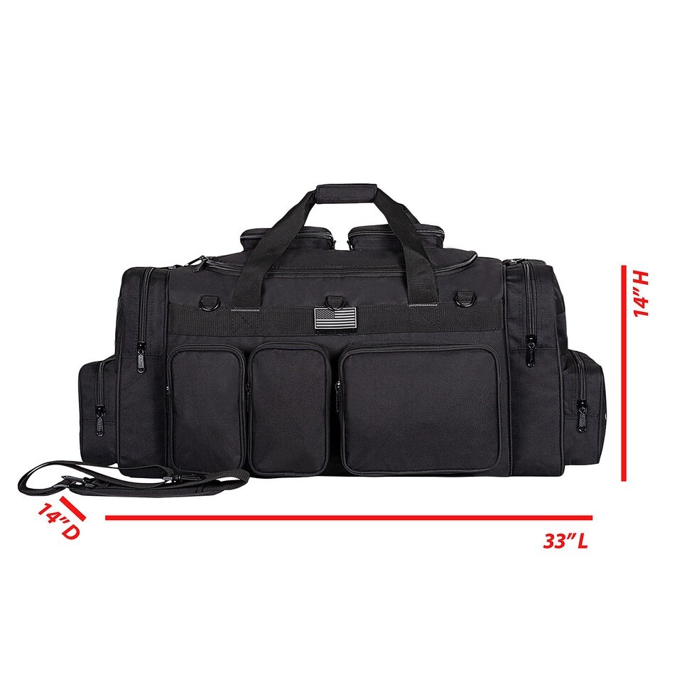 30" Gun Range Tactical Duffel Bag with US Flag Patch Lockable,