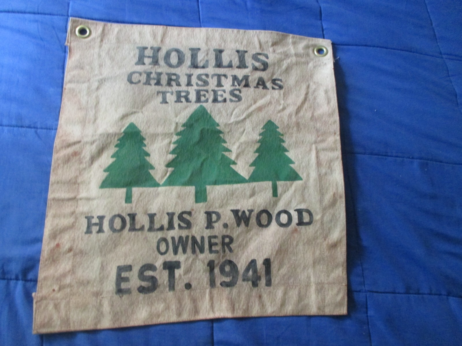 WWII 1941 MOVIE HOLLYWOOD  HOLLIS P WOOD CHRISTMAS TREES WALL BANNER