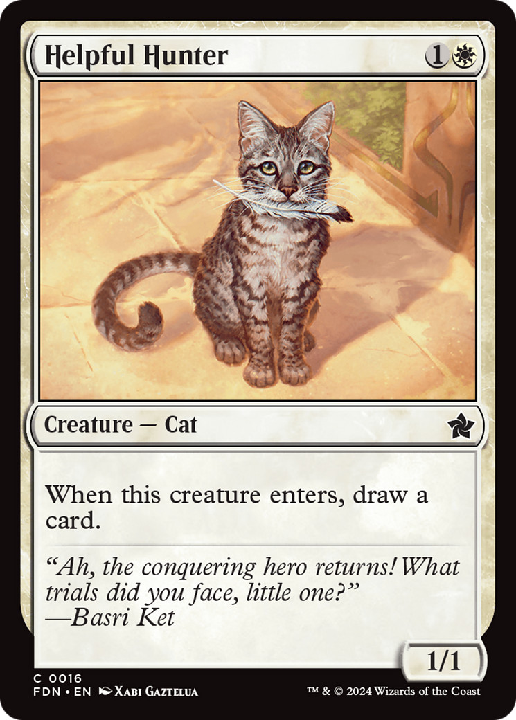 x4 Helpful Hunter FDN Foundations MTG 16 COMMON M/NM 4x