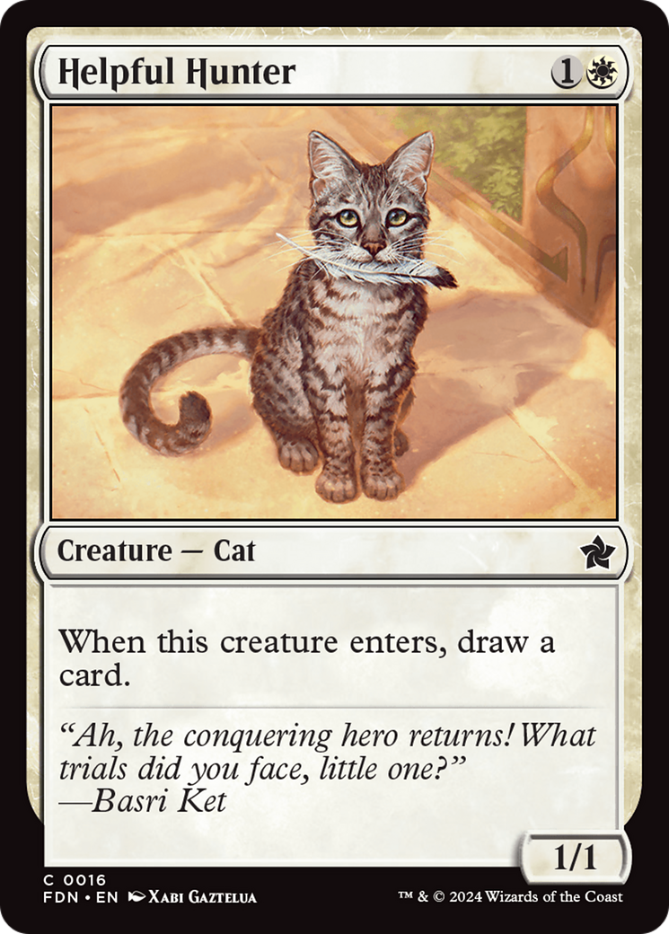 x4 Helpful Hunter FDN Foundations MTG 16 COMMON M/NM 4x