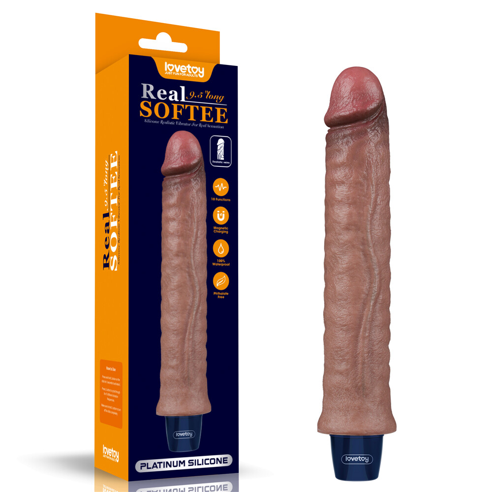 9.5 inch Silicone Rechargeable Vibrating Dildo 10 Speed Sex Toy for Women