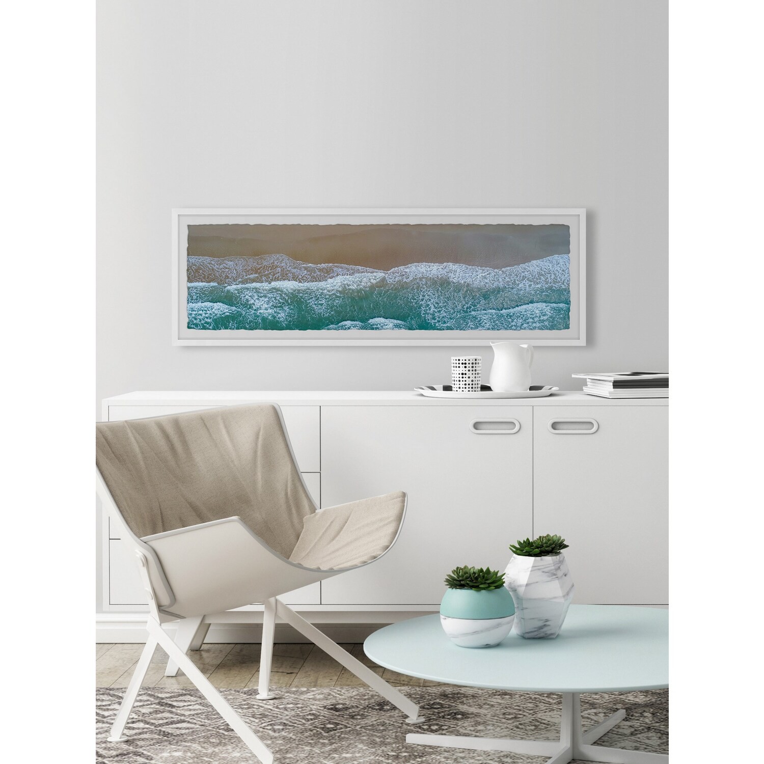 Marmont Hill Amazing Seaside Waves Framed Painting Print