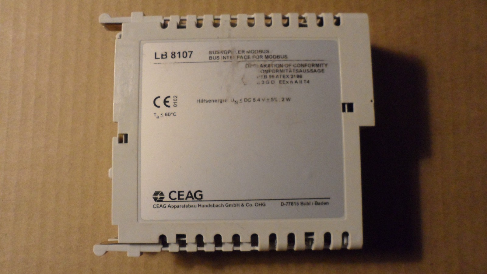 Untested Used CEAG LB 8107 GHG 127 0701 H 8107 BUS Interface Modbus Parts only