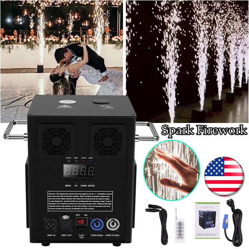 700W Cold Spark Firework Machine DMX512 Special Stage Effect Show Events Xmas US