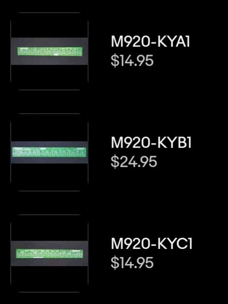 Key Contact PCB ***USED PARTS, NOT TESTED*** PN/ M920-KYA1 M920-KYB1 M920-KYC1