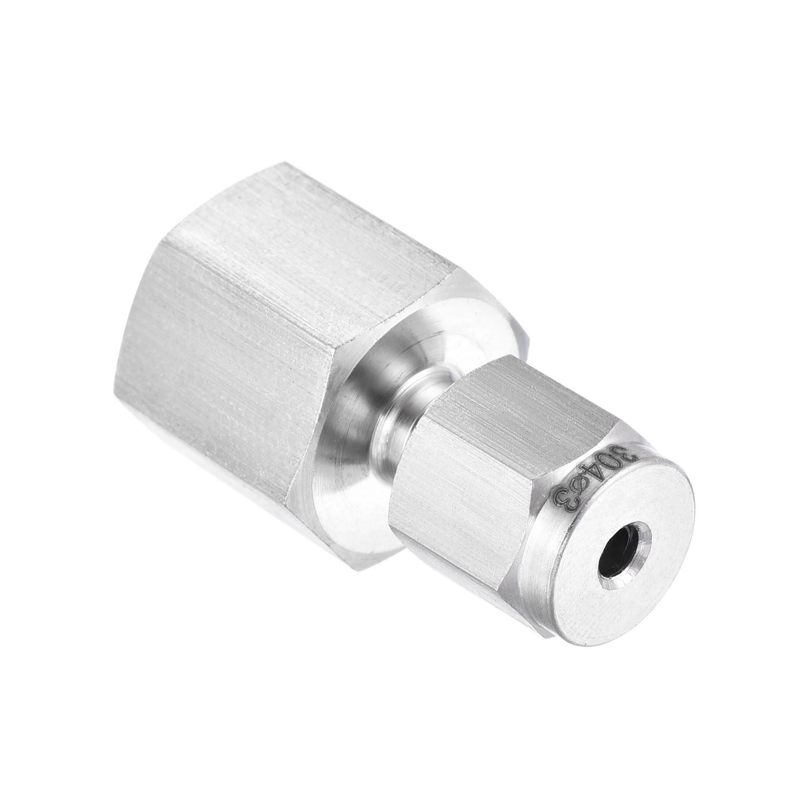 Compression Tube Fitting 1/4NPT Female Thread x 3mm Tube OD 304 Stainless Steel