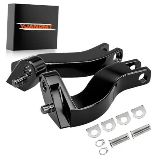 Black Rear Passenger Foot Peg Mount Bracket Kits for 1993-2025 Harley Touring