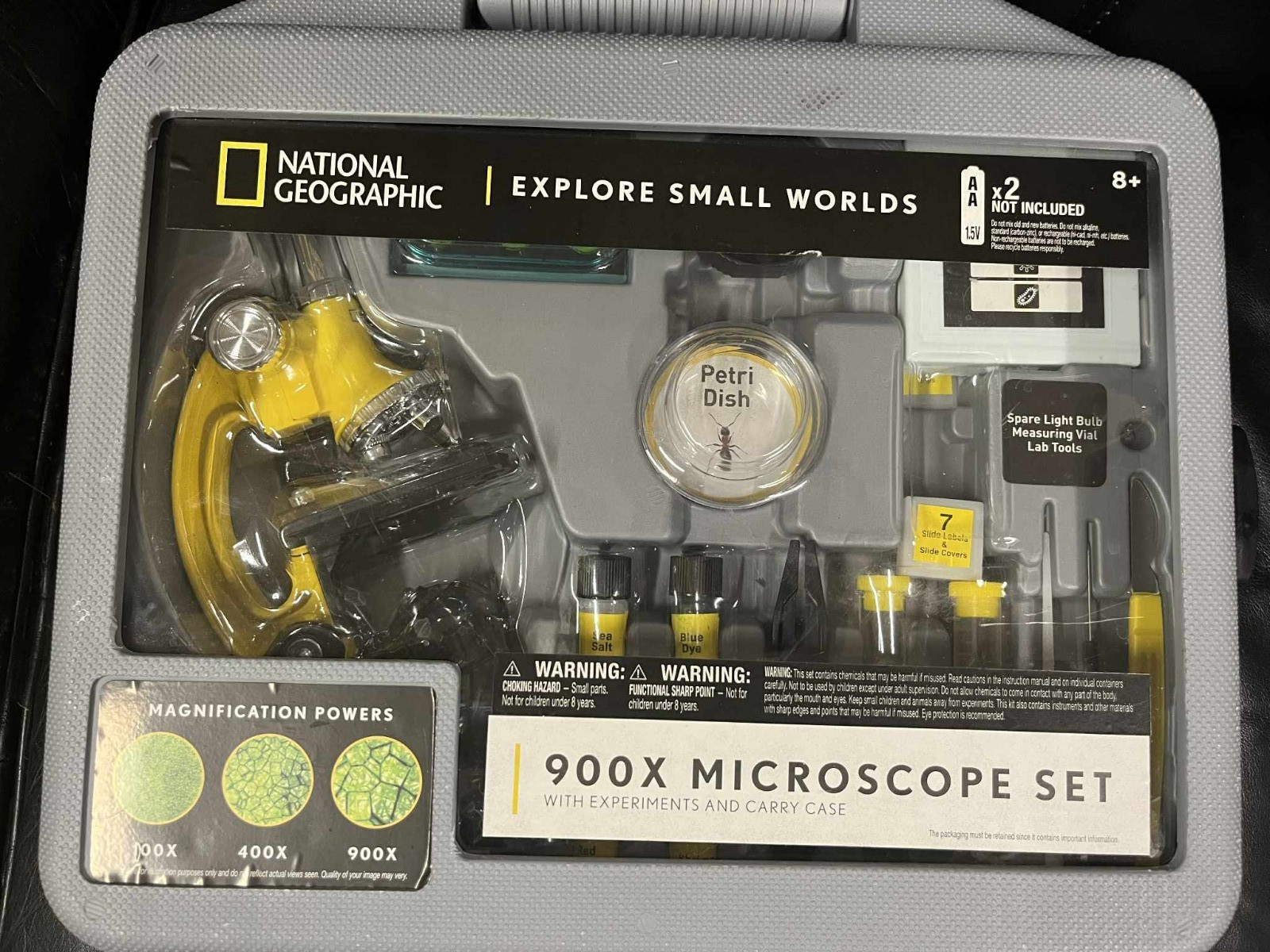 National Geographic 900x Microscope Set with Accessories & Carry Case