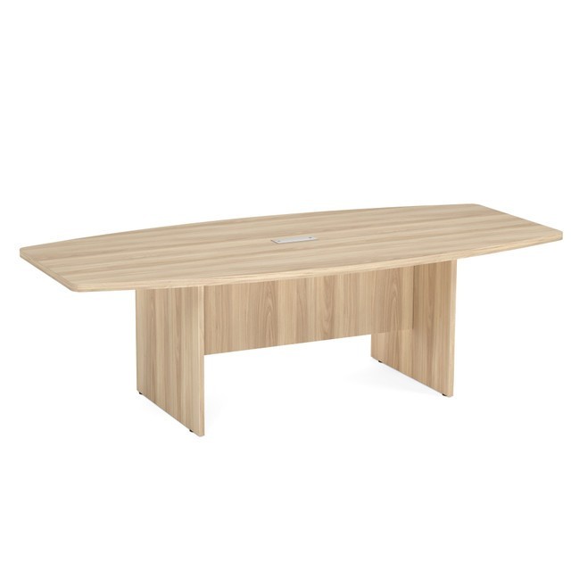 New 8' Boat Shaped Office Conference Table with Wire Grommet - Multiple Colors!
