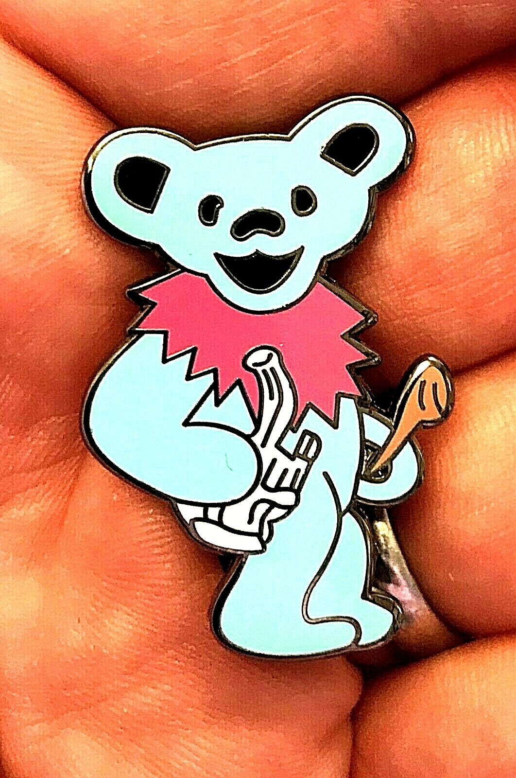 Grateful Dead Light Blue Dancing Bear Metal Lapel/Hat Pin