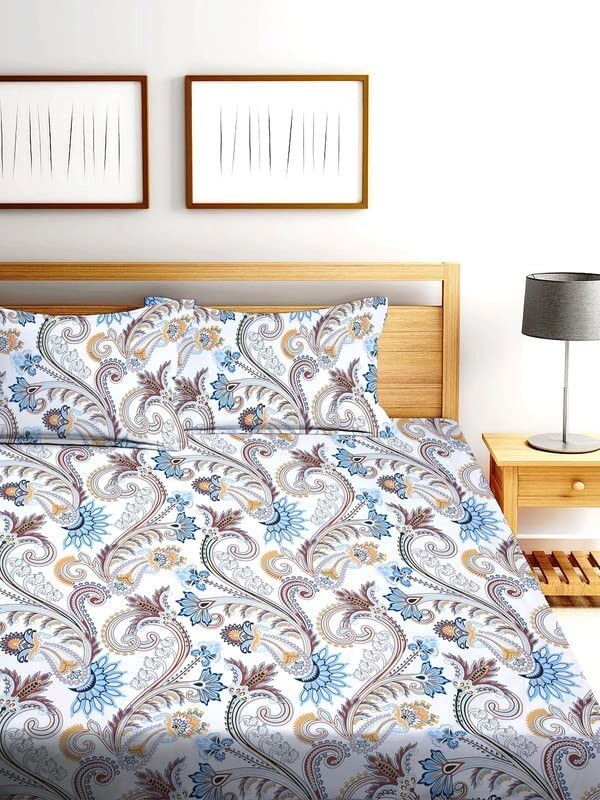 Cotton Double Bedsheet Set with 2 pillow covers bedsheet code 7