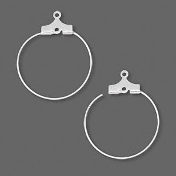 Silver Hoops 20mm Earring Wine Glass Charms Jewelry Lot of 20