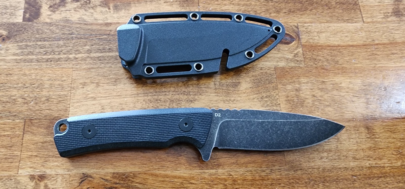 FLISSA 8.5" Full Tang Fixed Blade Knife with Nylon Sheath D2 steel