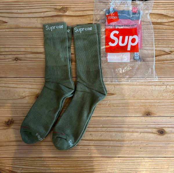 Green Crew Socks 4 Pack Size 6-12 Cotton Streetwear Supreme Hanes Comfort New