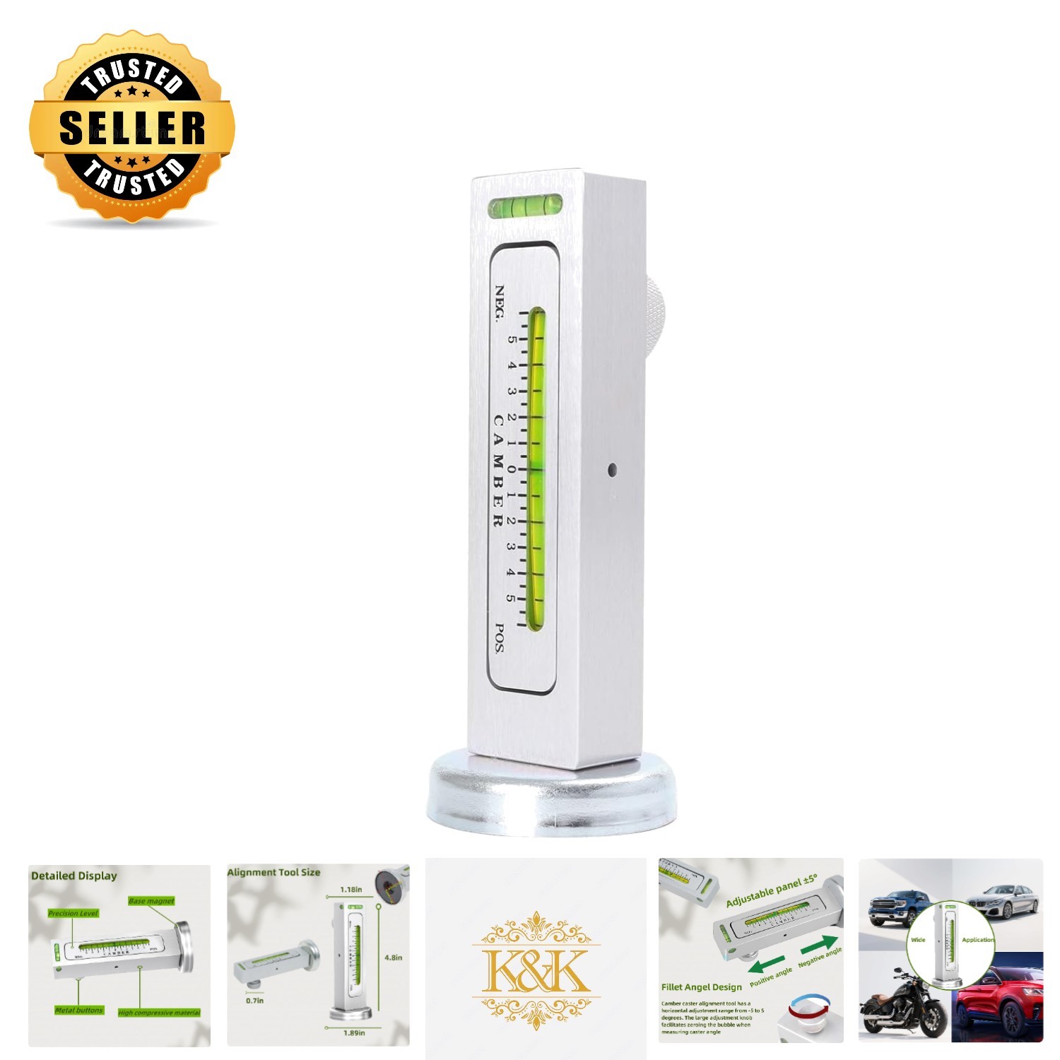 Expert-Level Wheel Alignment Kit for Cars, Trucks & RVs - Compact Design