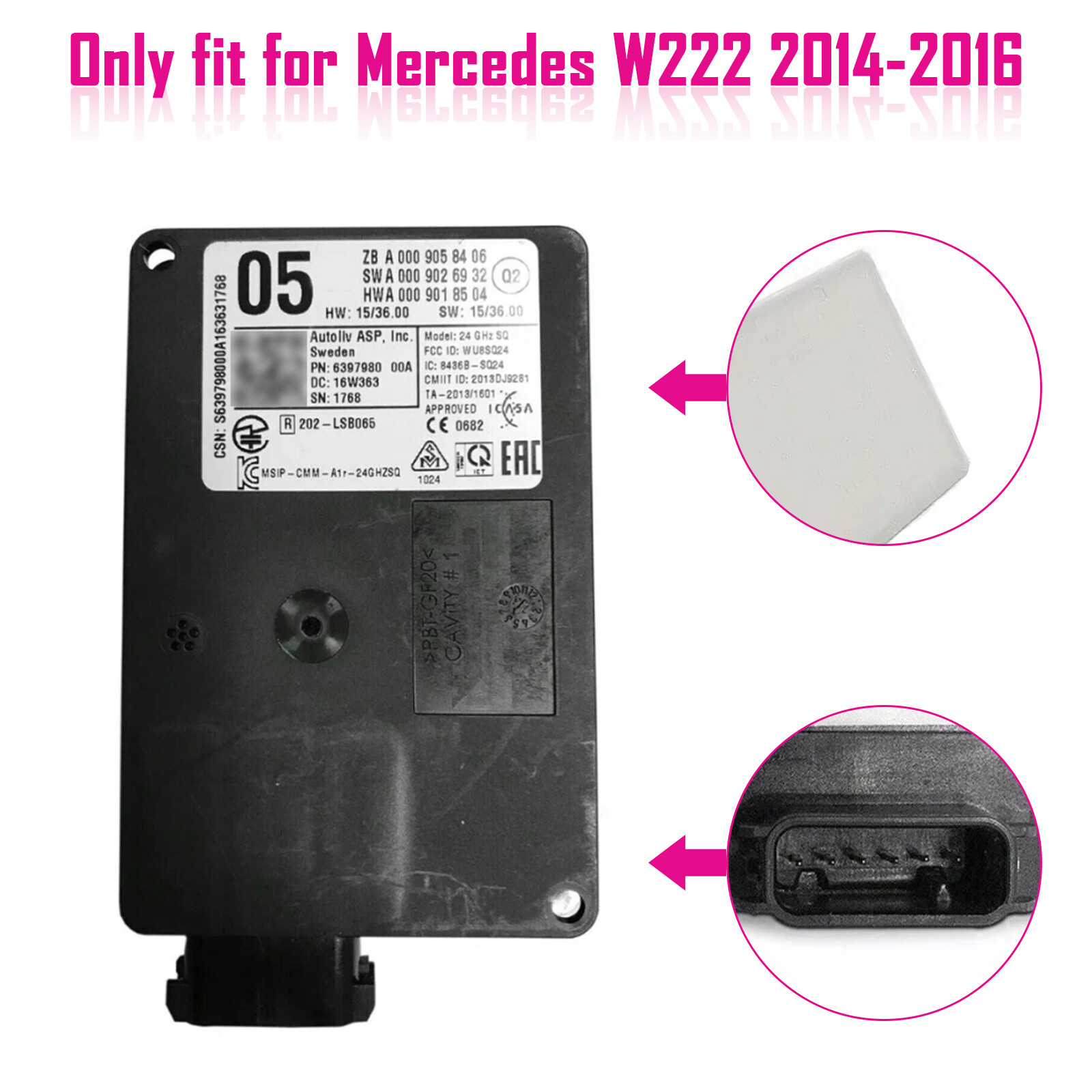 Front Radar Sensor Control Unit A0009058406 For Mercedes W222 2014-2016 16