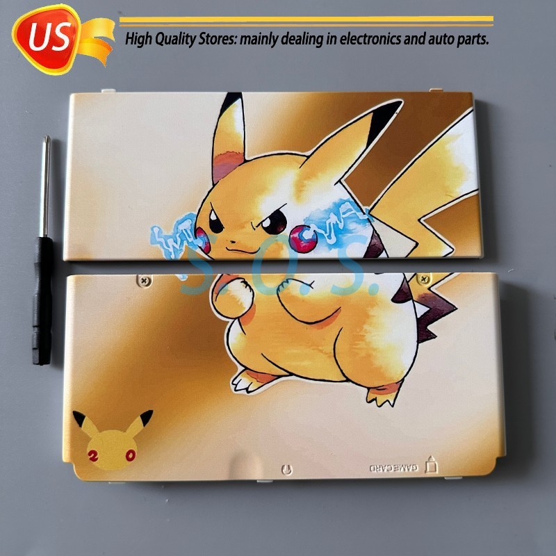 For Nintendo New 3DS (2015) Cover Plate Top & Bottom Faceplates Shell Pikachu
