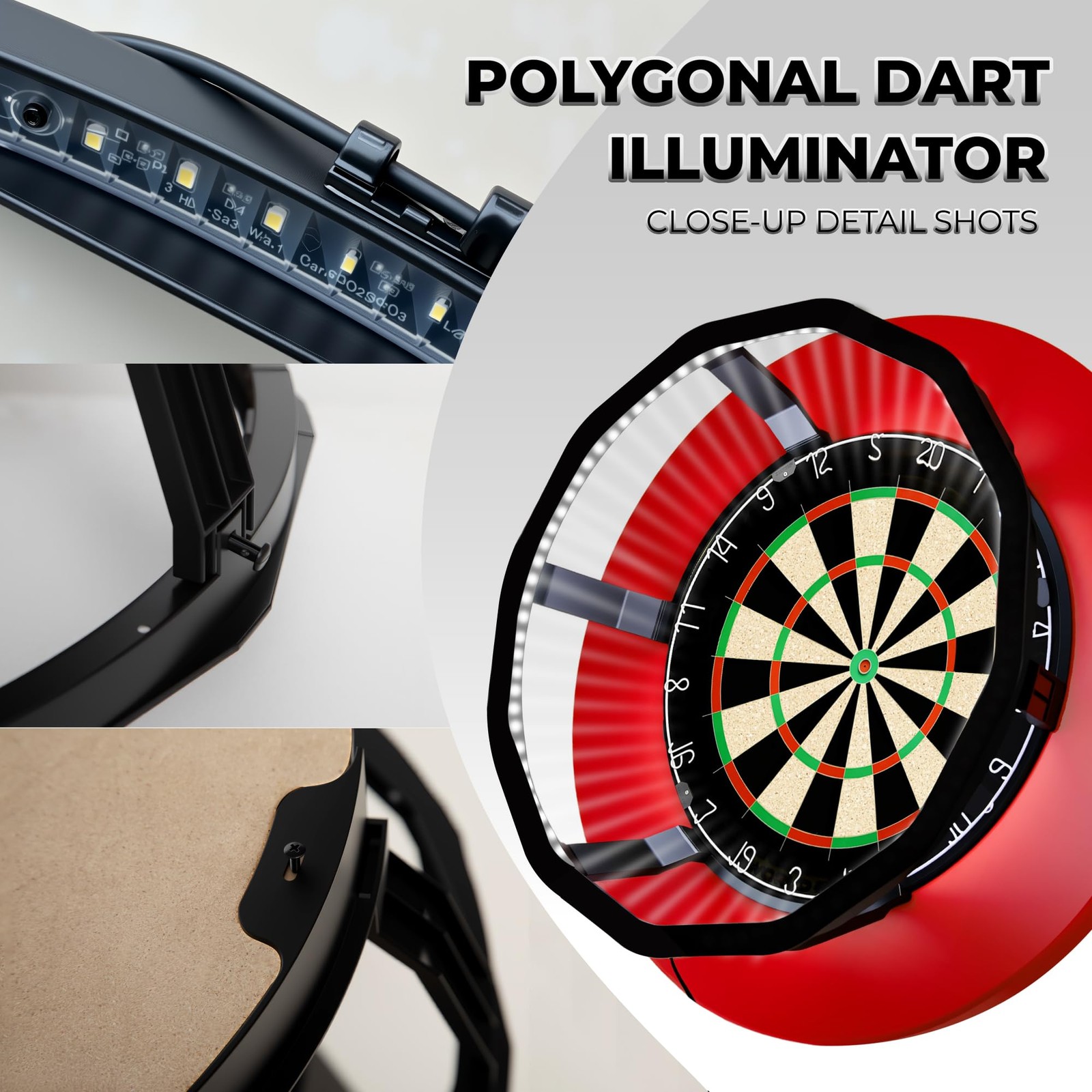 Fastoss Pro Dartboard Lighting System - LED Ring Light for 18" Dartboards