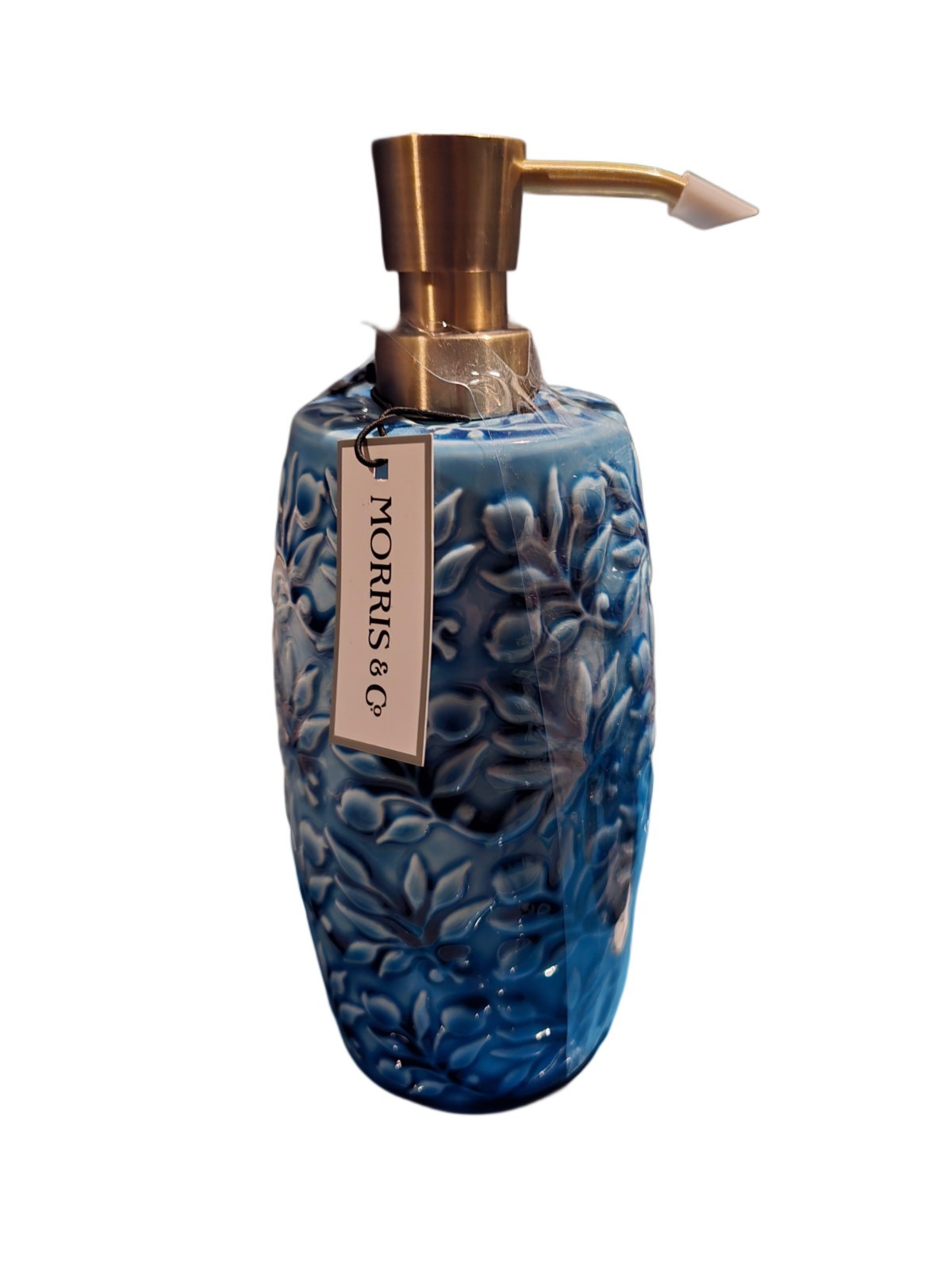 William Morris & Co Bathroom Vanity 3pc Ceramic Accessory Set Blue Floral - NWT