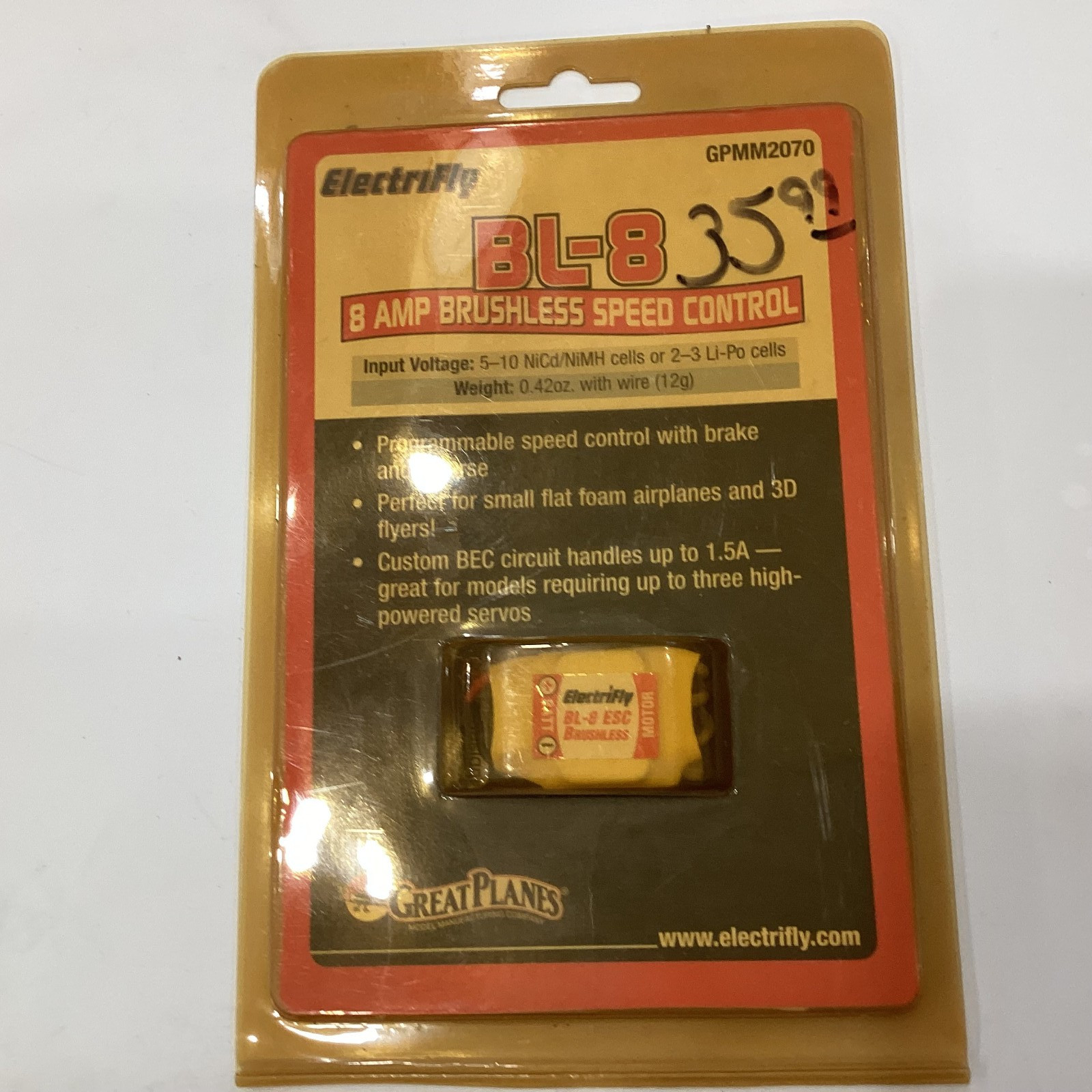 ElectriFly BL-8    8 Amp Brushless Speed Control