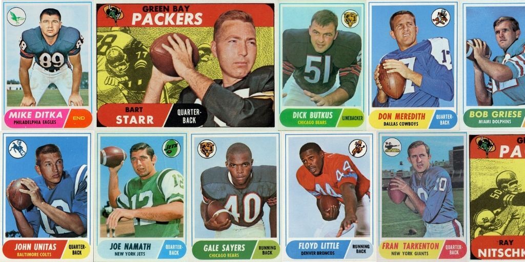 TOPPS Football 1968 NFL Cards Singles to Complete Set U Pick EX-NMT Condition