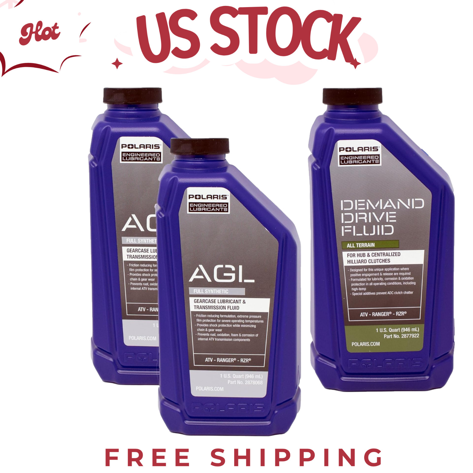 Edwards Gear Oil Kit for Polaris Ranger & RZR - 2qt AGL & 1qt Demand Drive