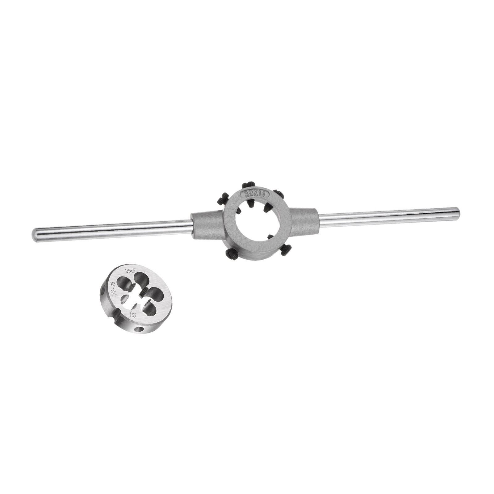 Die Handle Wrench Set 1/2-28 UNEF Round Die 38mm Die Holder for Bolt Repair