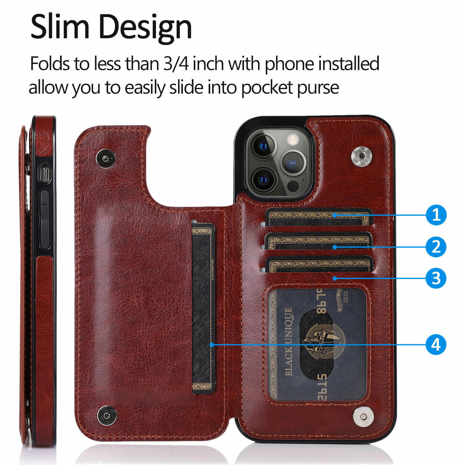 Wallet Card Case Cover Leather Magnetic For iPhone 17 16 15 14 13 12 11 PRO MAX