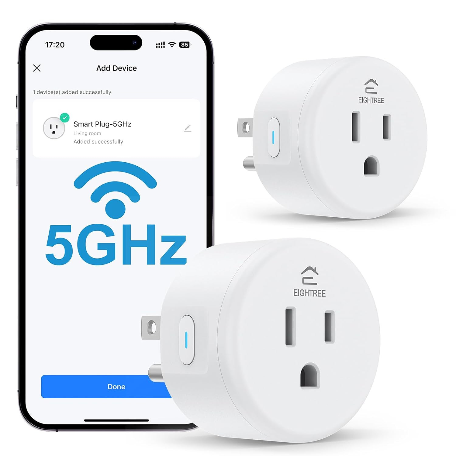 Dual-Band Smart Plug with APP Control for 5GHz & 2.4GHz WiFi