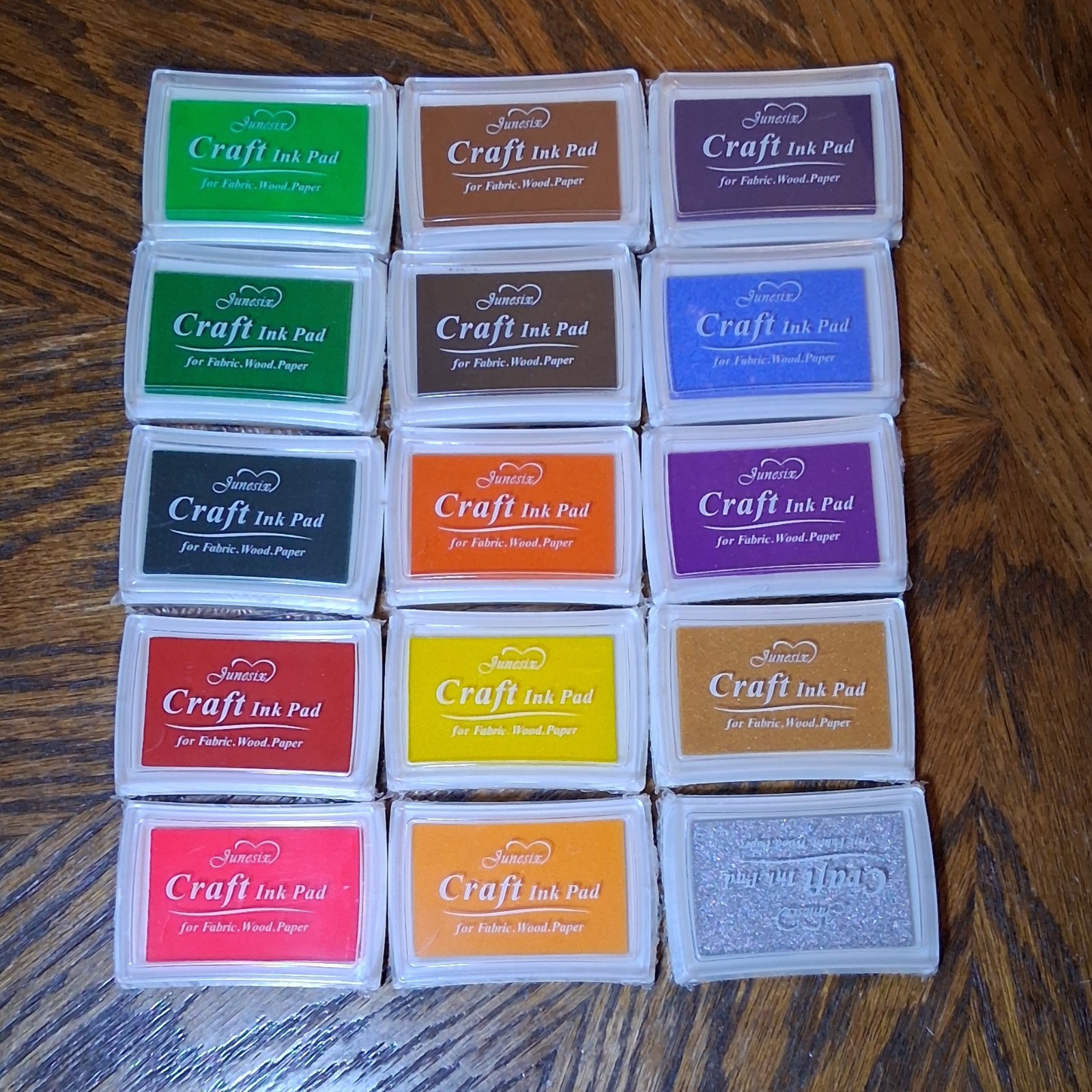 Junesix Ink Pad Set of 15 Multicolor Pads. Brand New. Sealed.