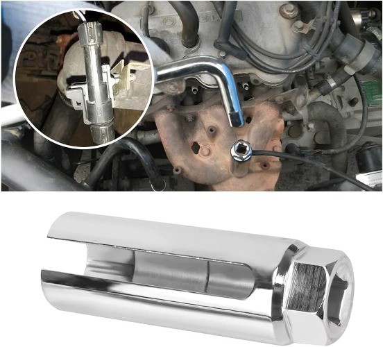 Offset Oxygen Sensor Socket 7/8" (22mm) with Side Wire Access, Universal Fit for