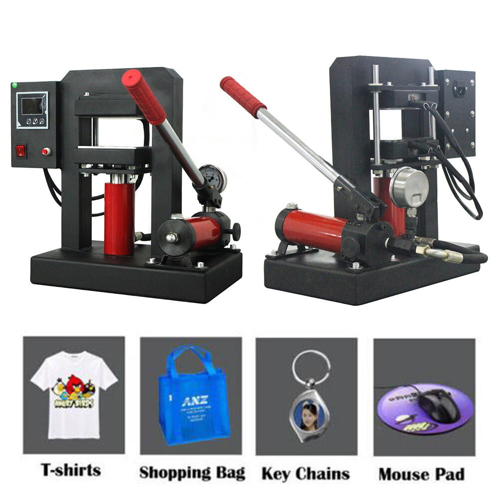 900W Manual Hydraulic Press Hydraulic Heat Press Machine +Pressure Gauge Dual
