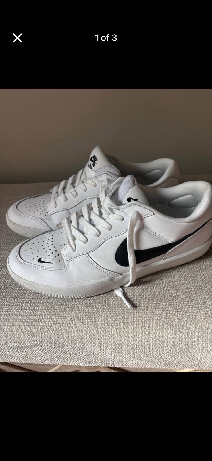 Nike SB Force 58 Men’s Low Top Athletic Sneakers White/Black Lace-Up