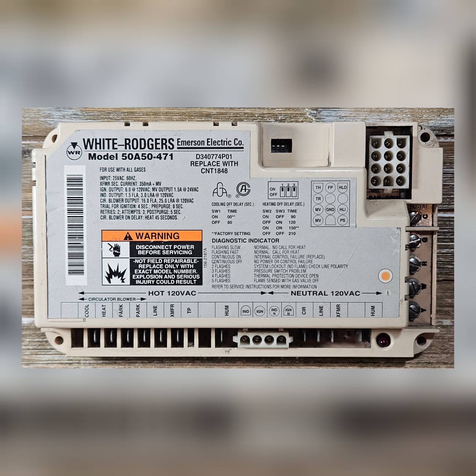 White Rodgers 50A50-471 Furnace Fan Control Circuit Board D340774P01 Free S&H
