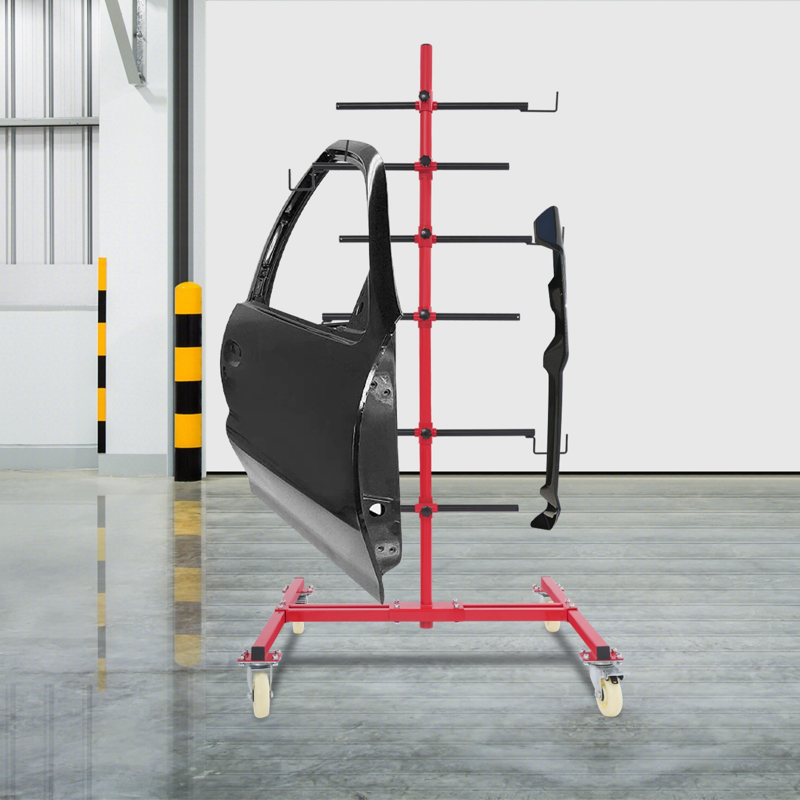 Panel Tree Paint Stand, Panel Holder, Panel Paint Stand with 6 Hooks Auto Repair