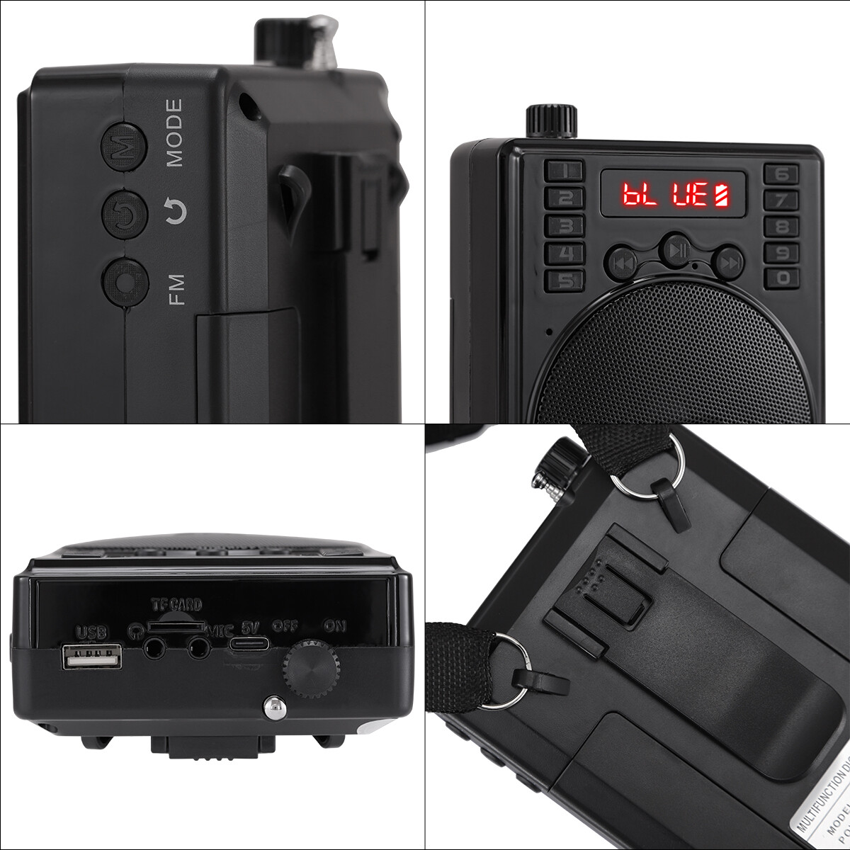 Portable Mini Wireless Amplifier Speaker Rechargeable W/Wired Microphone Headset