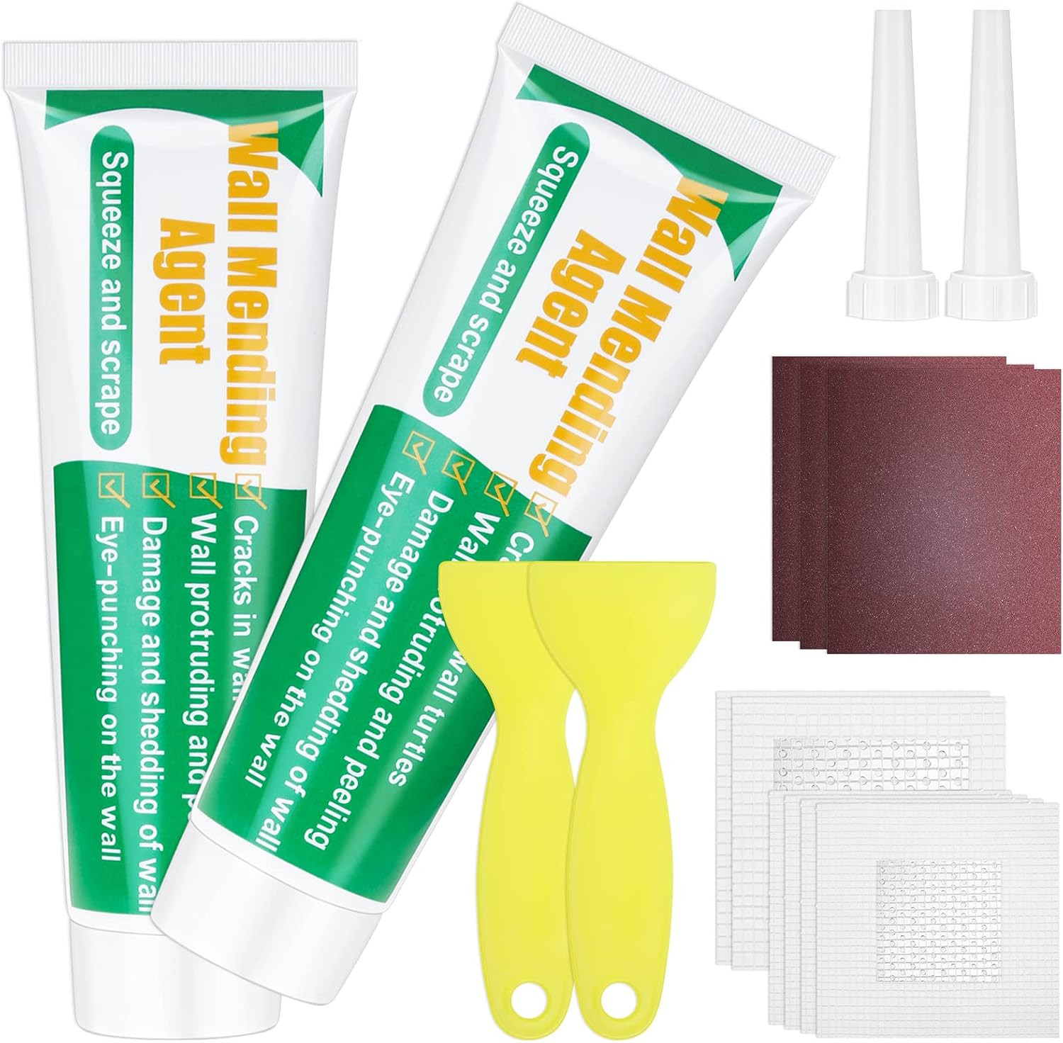 Drywall Repair Kit - Large Hole Patch, Wall Mending Agent with Scraper - Easy to