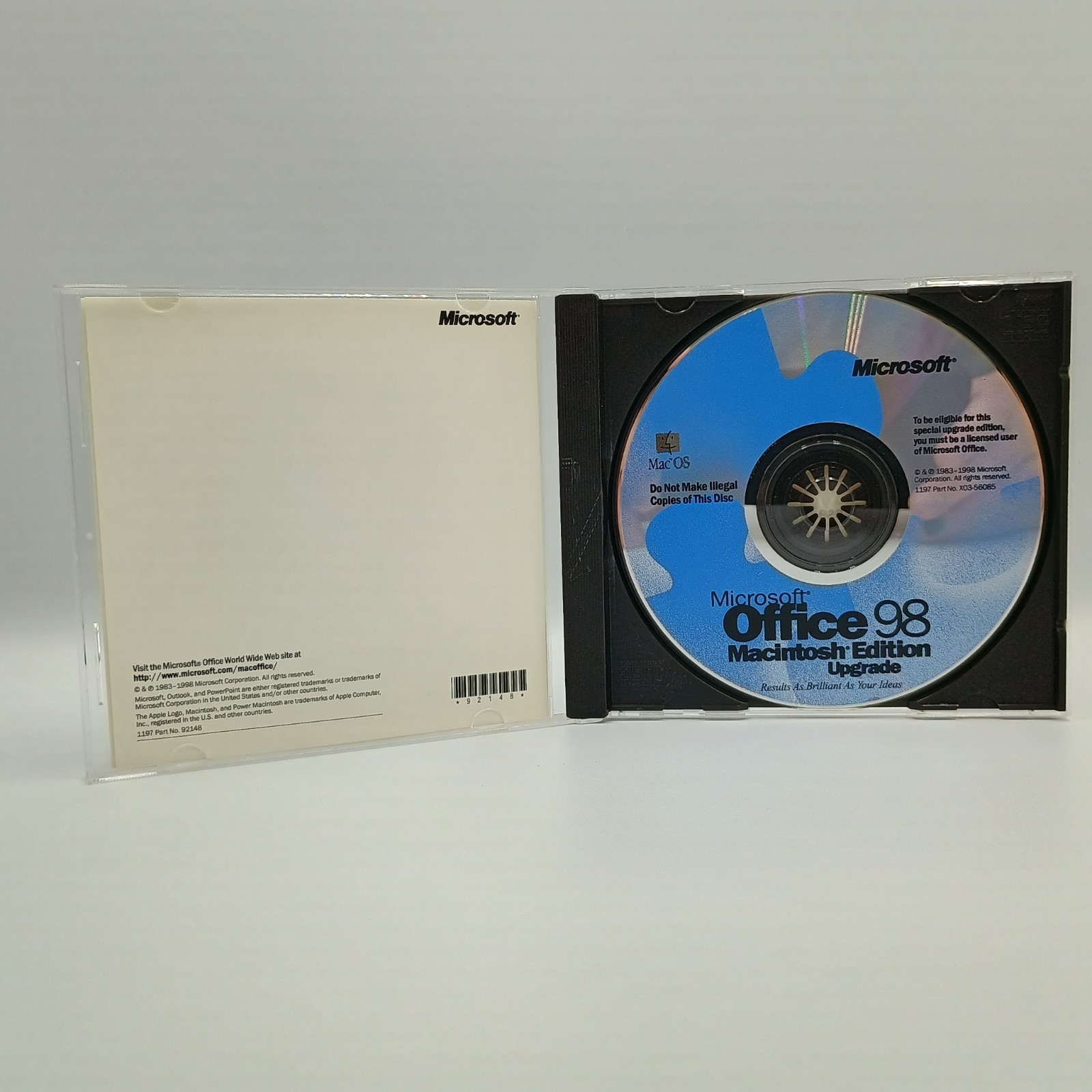 Microsoft Office 98 Macintosh Edition CD-ROM with CD Key Vintage Mac Software