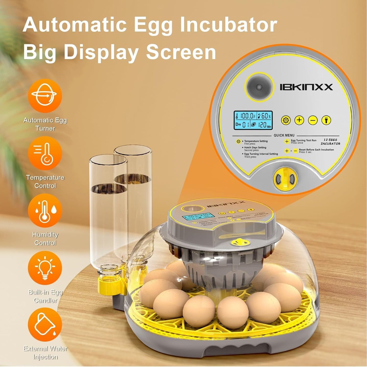 Upgraded Egg Incubator with Temperature & Humidity Control