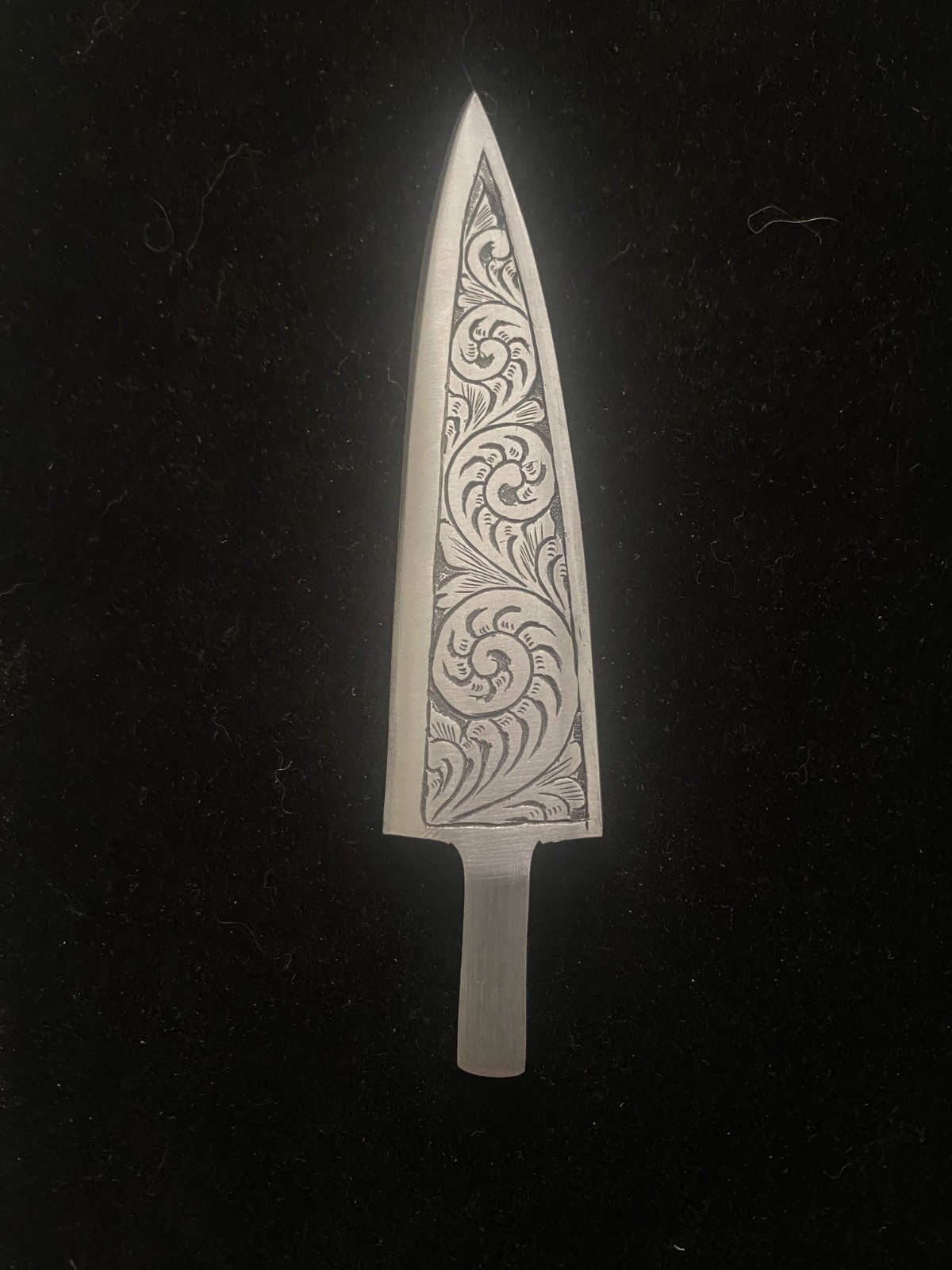 Engraved Stainless Steel Sgian Dubh Blade