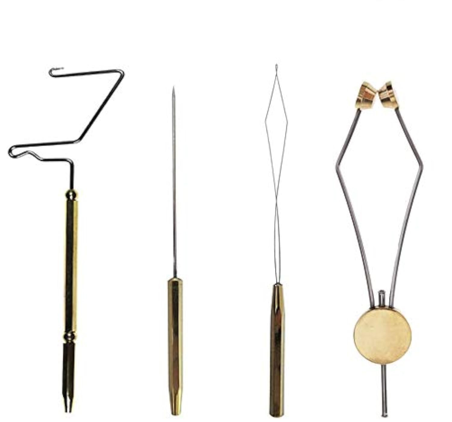 4pc Fly Tying Tools Combo Kit - Stainless Steel Whip Finisher, Bodkin, Bobbin...