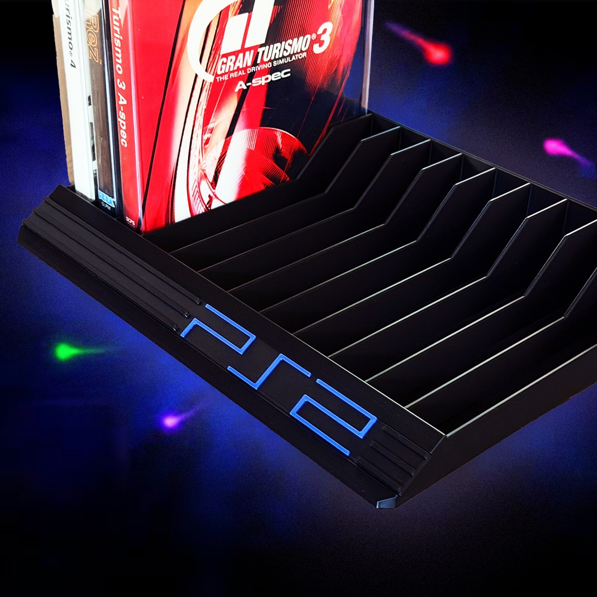 PS2 Game Holder for PlayStation 2 | Display stand for 12 Games with Protectors