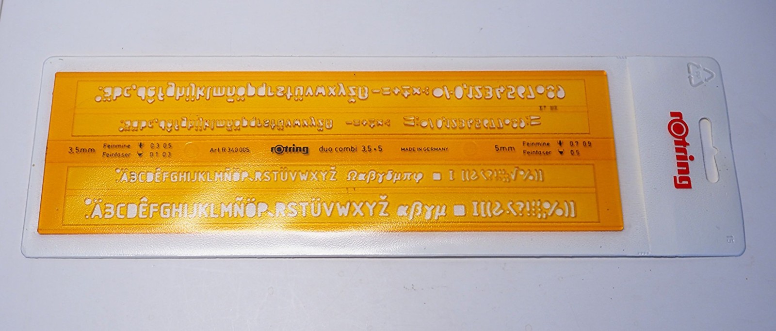 Rotring lettering stencil