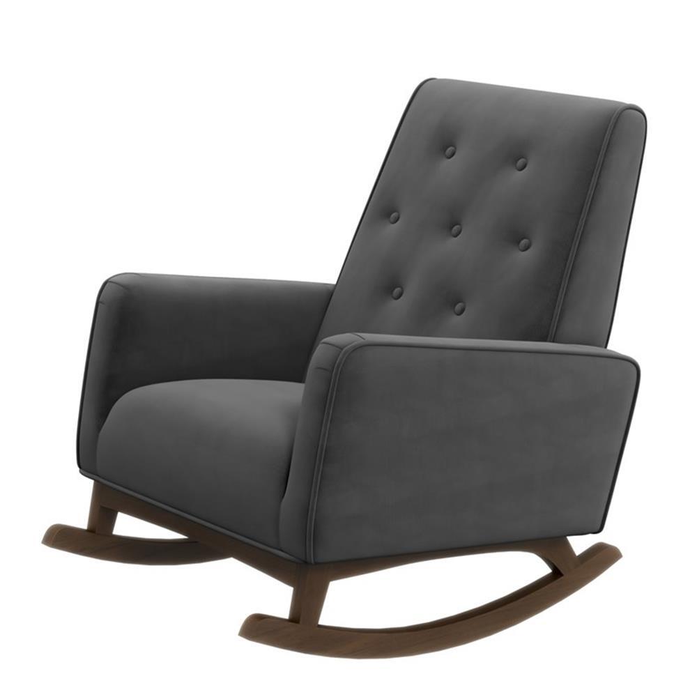 Dalston Tight Back Microfiber Indoor Nursery Rocking Chair in Dark Gray