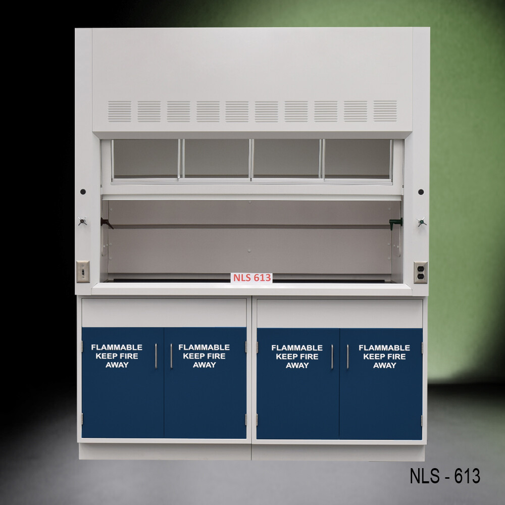 Fisher American 6' Fume Hood w/ Flammable Storage Cabinets / In Stock /  E1-243