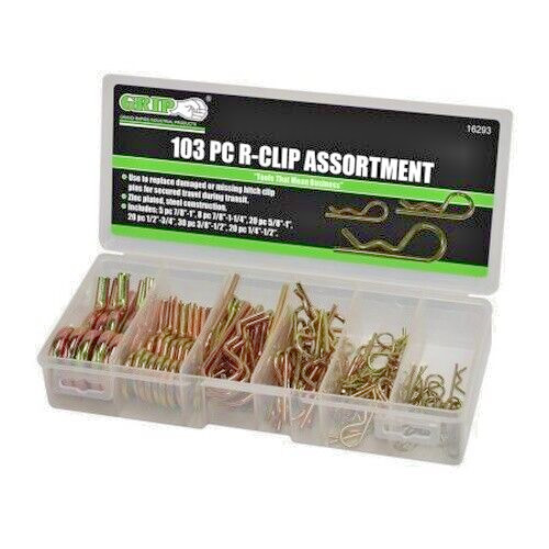 103 PIECE JUMBO R CLIP PIN, HAIR PIN, HITCH PIN CLIP ASSORTMENT