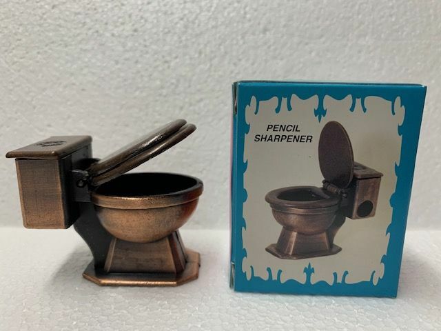 TOILET BRONZE DIE CAST METAL COLLECTIBLE PENCIL SHARPENER NEW / BOX