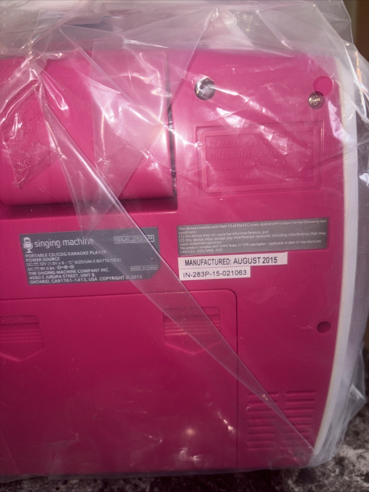 Singing Machine SML-283P CD+Graphics Portable Karaoke System - Pink