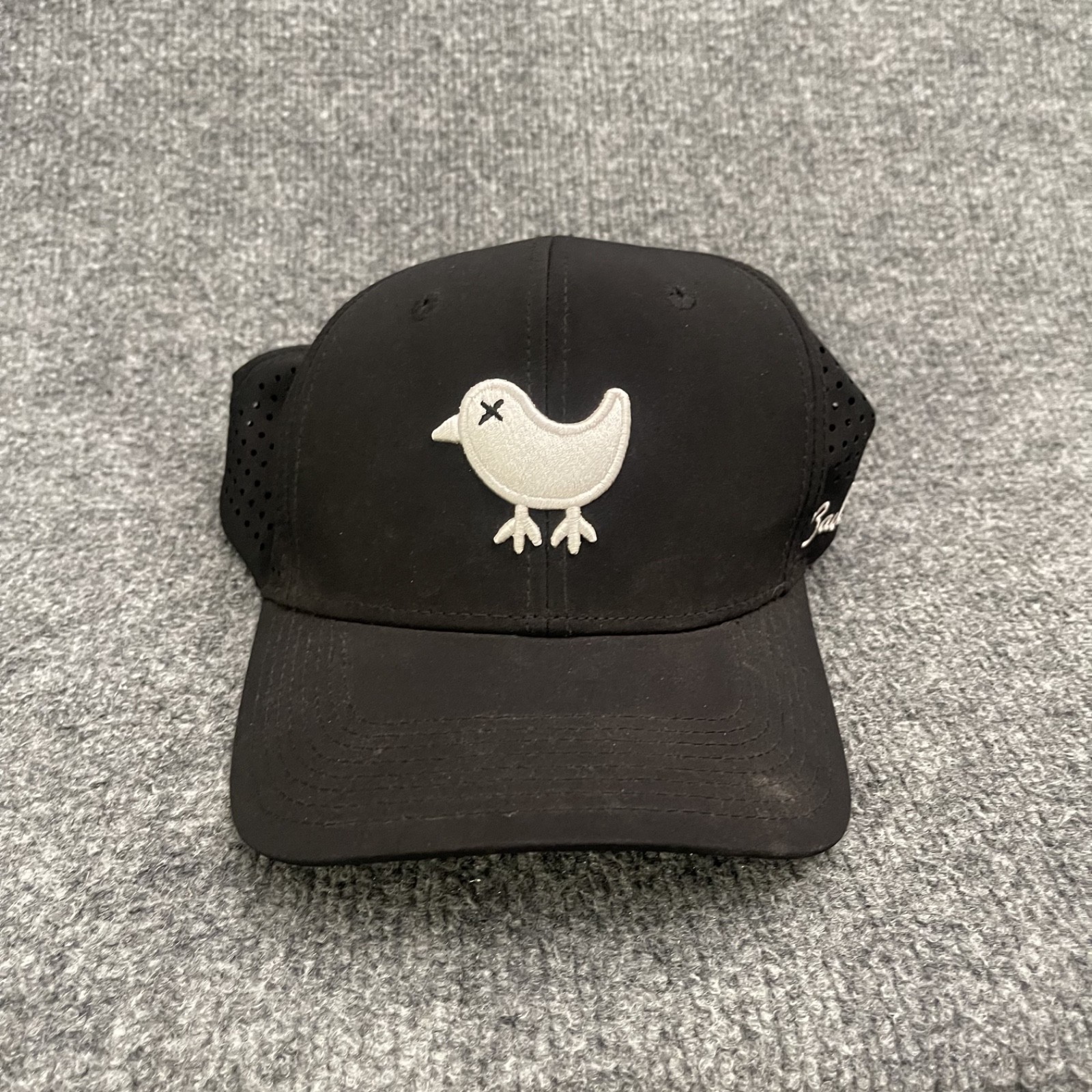 Bad Birdie Birdie Snapback Hat Raised White Embroidered Bird Black