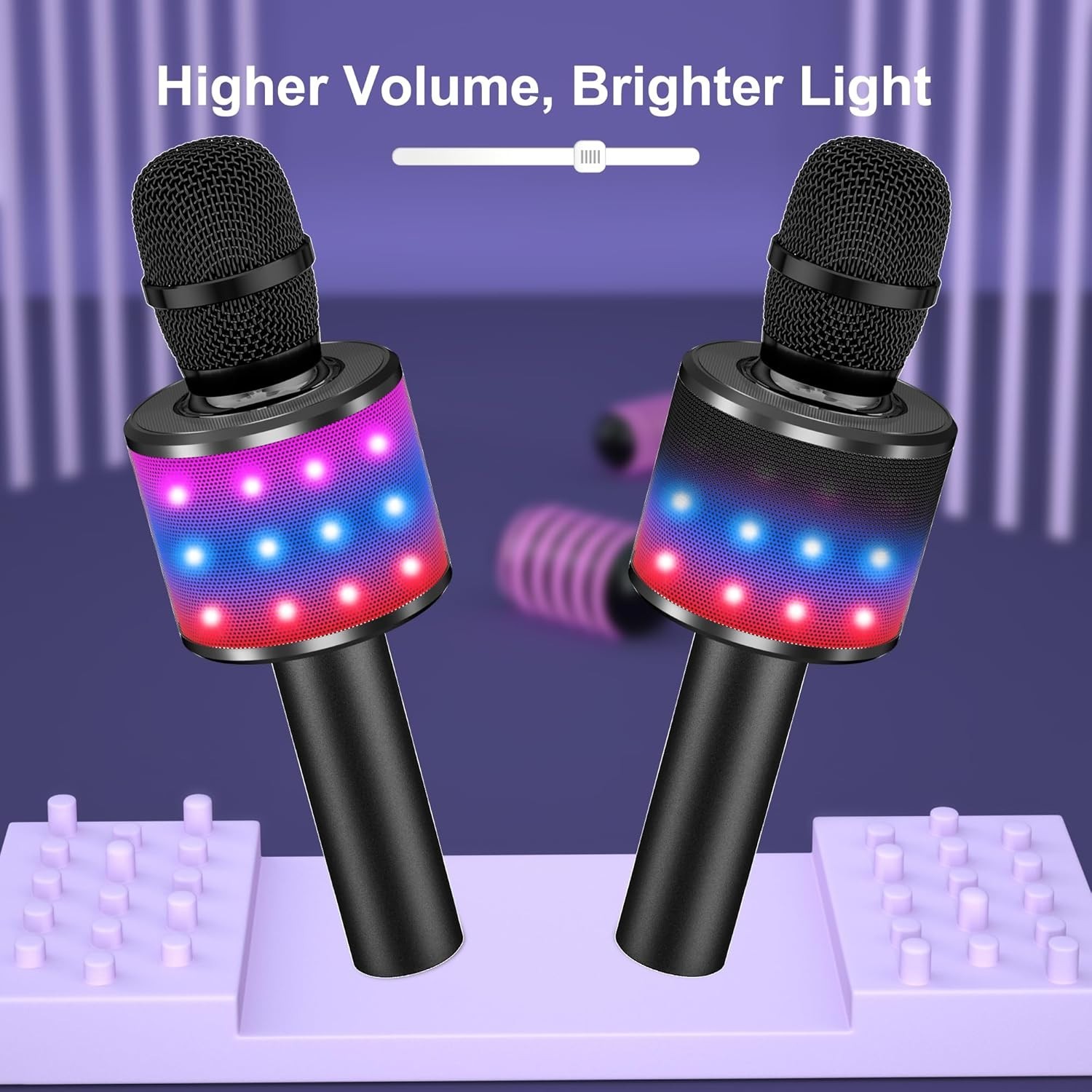 Ultimate Bluetooth Karaoke Microphone for Parties - LED Light Show, Compact Size